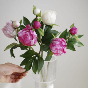 수입 작약 봉우리 실크 플라워 조화 인테리어 꽃병 화병 장식 소품 실사용 후기 | 효과 있을까? - 상품 이미지 1