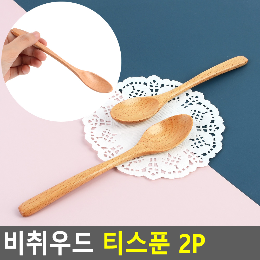 나무티스푼 우드 원목 커피젓는거 너도밤나무재질 - 상세 이미지 3