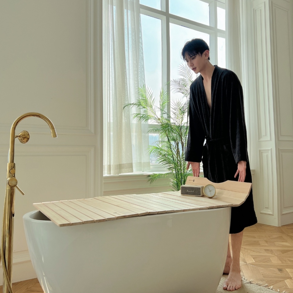 DDUNGK  편백나무 히노끼 욕조덮개 반신욕 거치대 트레이