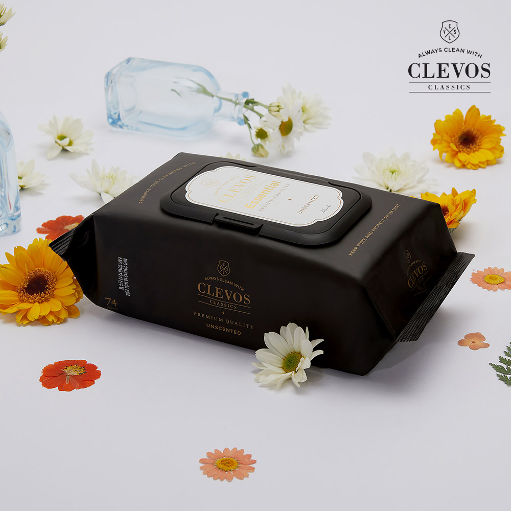 클레보스 두꺼운 아기 아기용 물티슈 20팩 유아 신생아 베이비 엠보싱 에센셜 블랙 70매