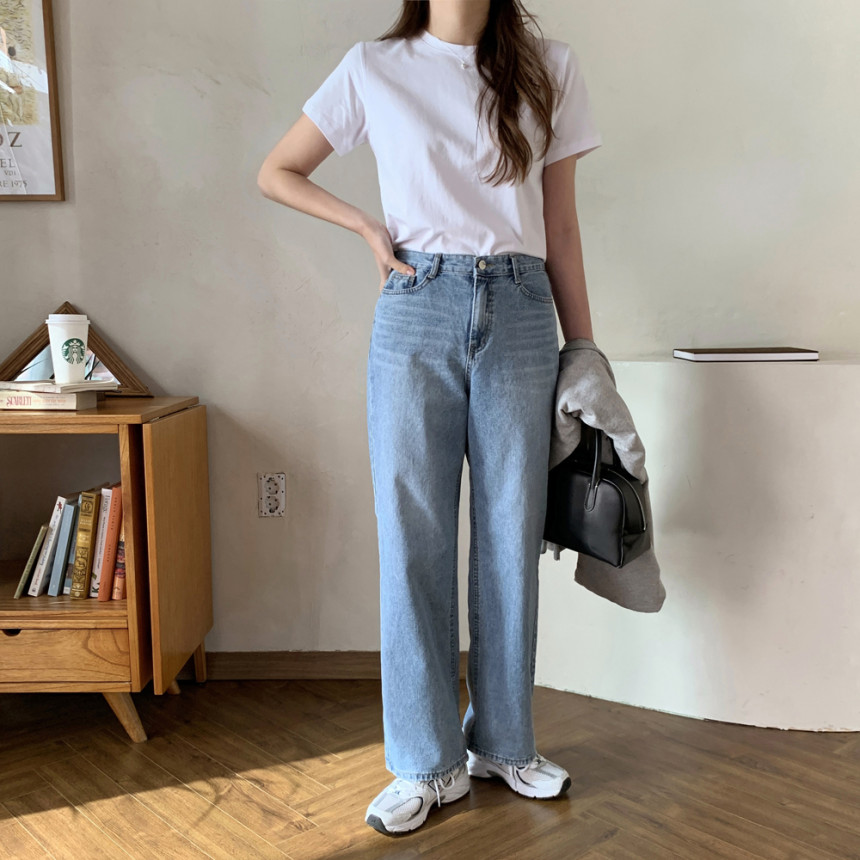 쫀득 면 스판 여성 티셔츠 라운드 레이어드 이너 티셔츠 기본 여자흰티 여름 여자 반팔티