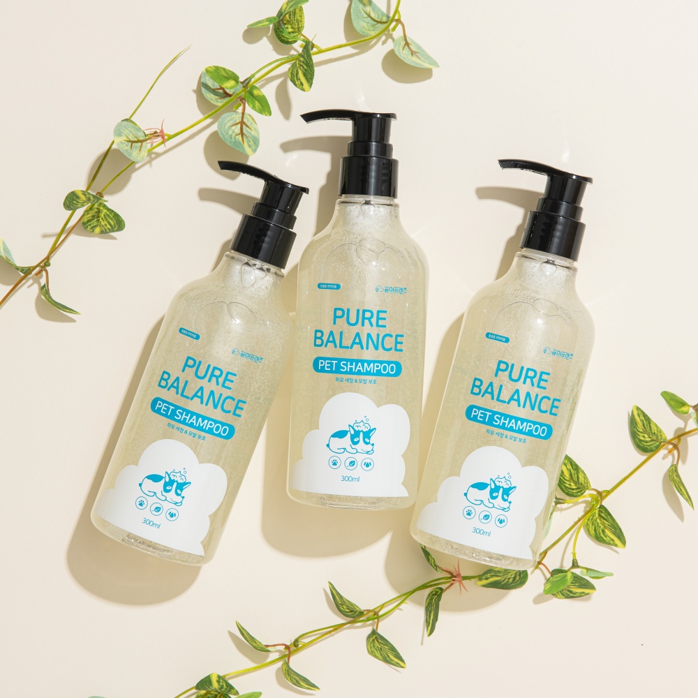 퓨어프렌즈 저자극 강아지샴푸 300ml 개비린내 올인원린스비누 얼굴발세정제 고양이겸용