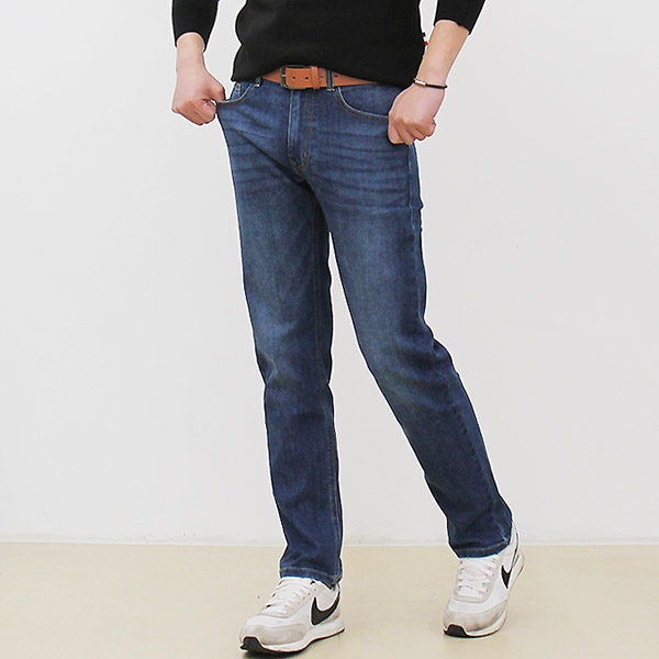 남자 청바지 일자 스트레이트 히든밴딩 스판 빅사이즈 밴딩 테이퍼드 데님팬츠