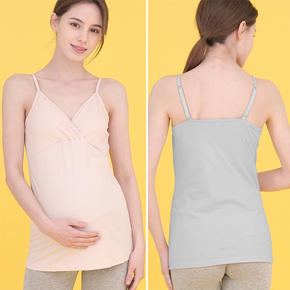 쁘띠마리에 면스판 캡내장 끈조절 수유나시 M,L,XL 3color 빅사이즈수유나시 - 상품 이미지
