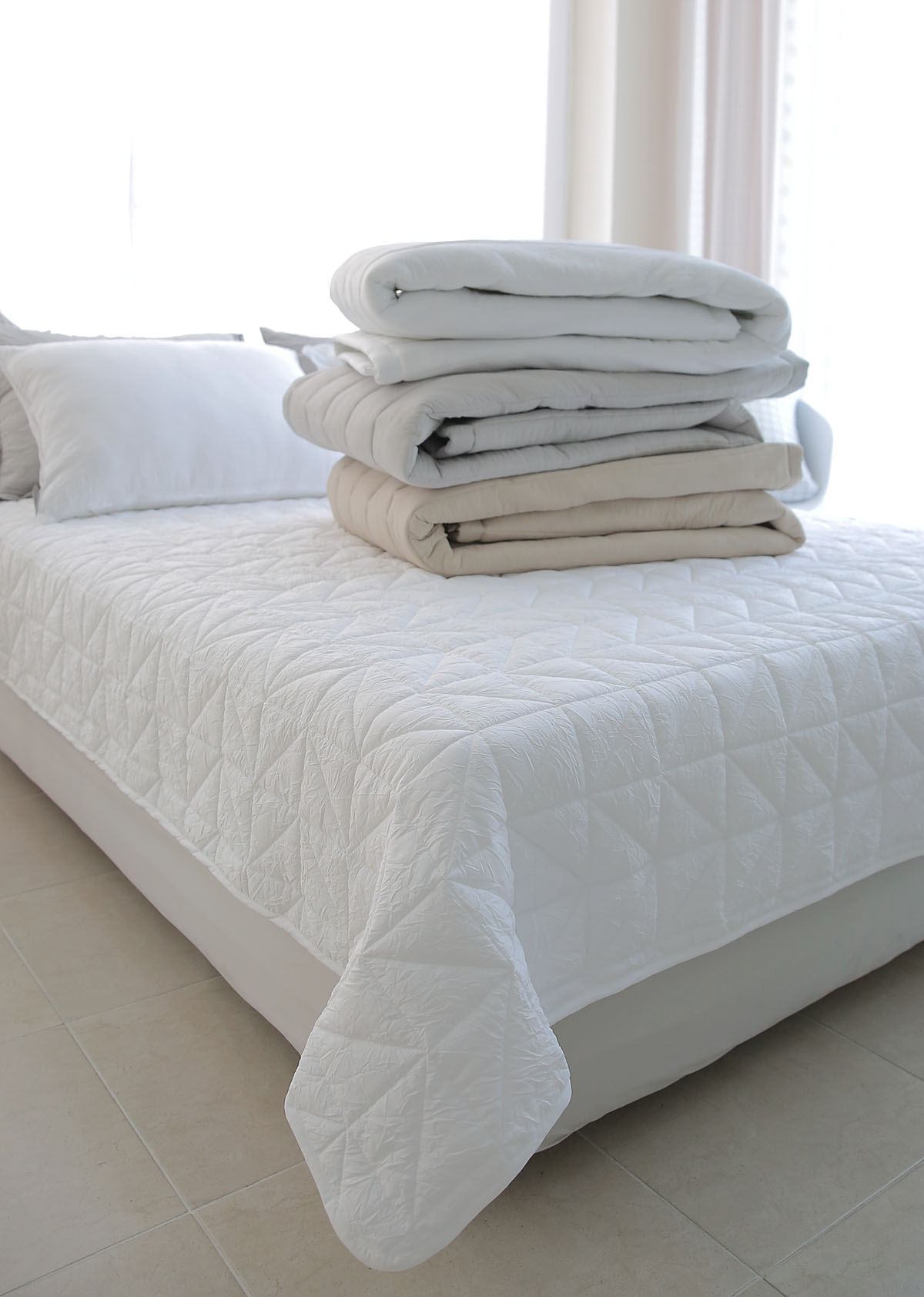 이불패드 패밀리 침대패드 겸 이불 크리즈 알러지케어 고정밴드 Q