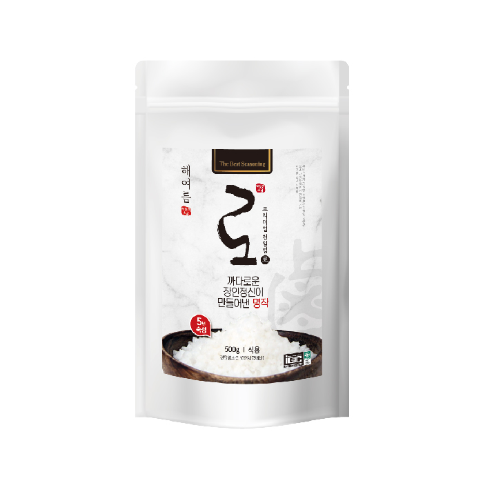 5년 숙성 프리미엄 천일염 로 500g (굵은소금/가는소금) - 신안 도초도 고급 명품 숙성 천일염 소금차 소금물 - 상세 이미지 2