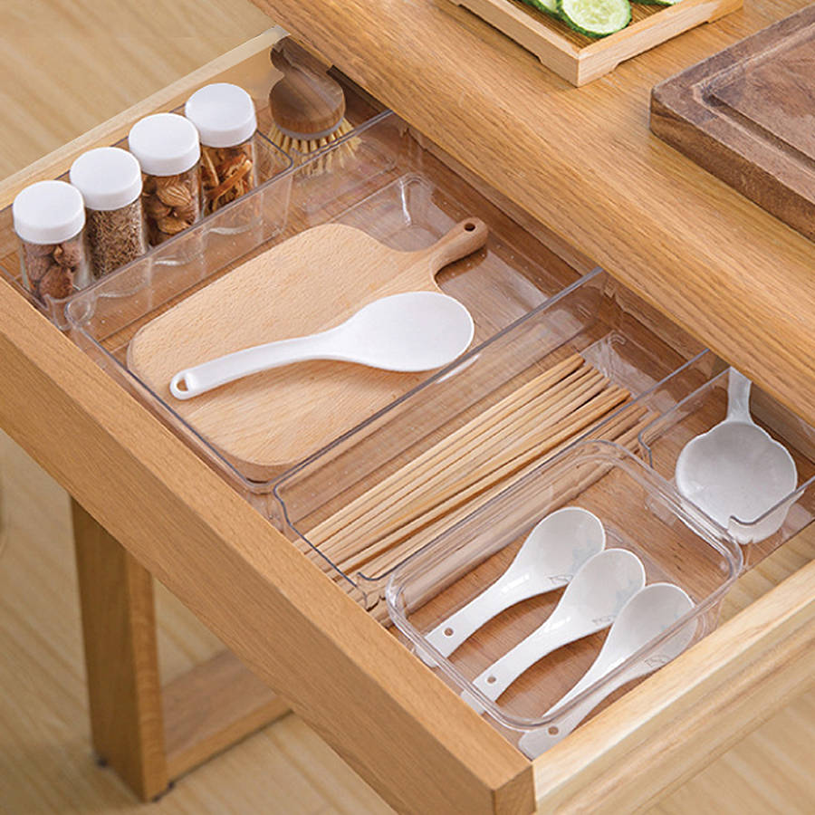 리룸 투명 수납정리함 서랍 주방 수납함 정리대 낮은형 S