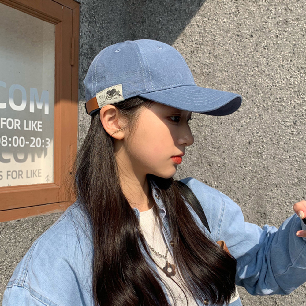 데님 무지 볼캡 야구모자 남녀공용 - 상세 이미지 4