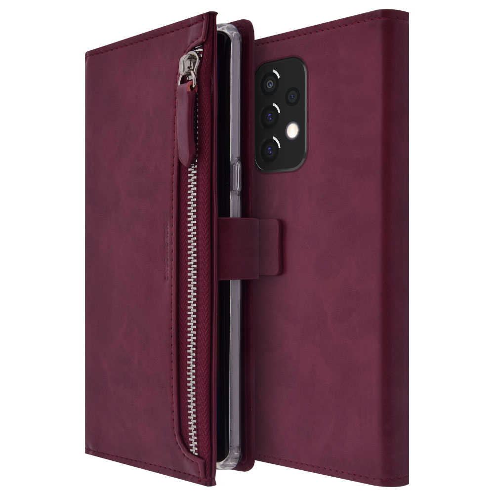 갤럭시 A23 지갑형 다이어리 핸드폰 케이스 와인 - 상품 이미지