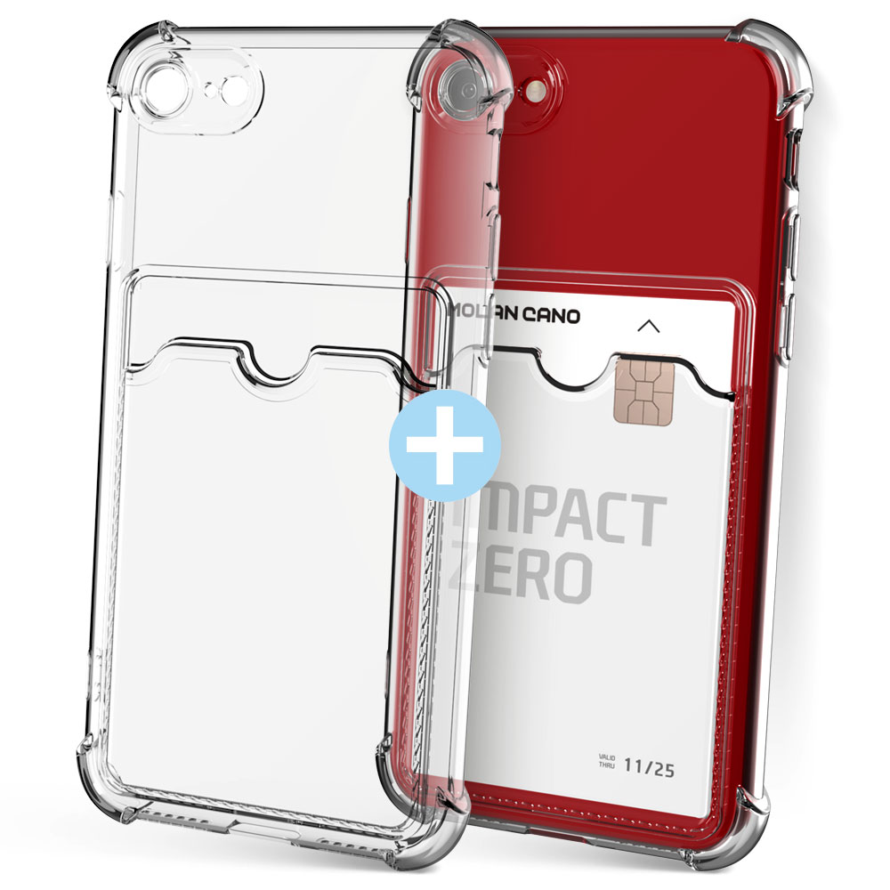 모란카노 1+1 아이폰 SE3/SE2 아이폰7/8 업워드 투명 카드 수납 젤리 케이스