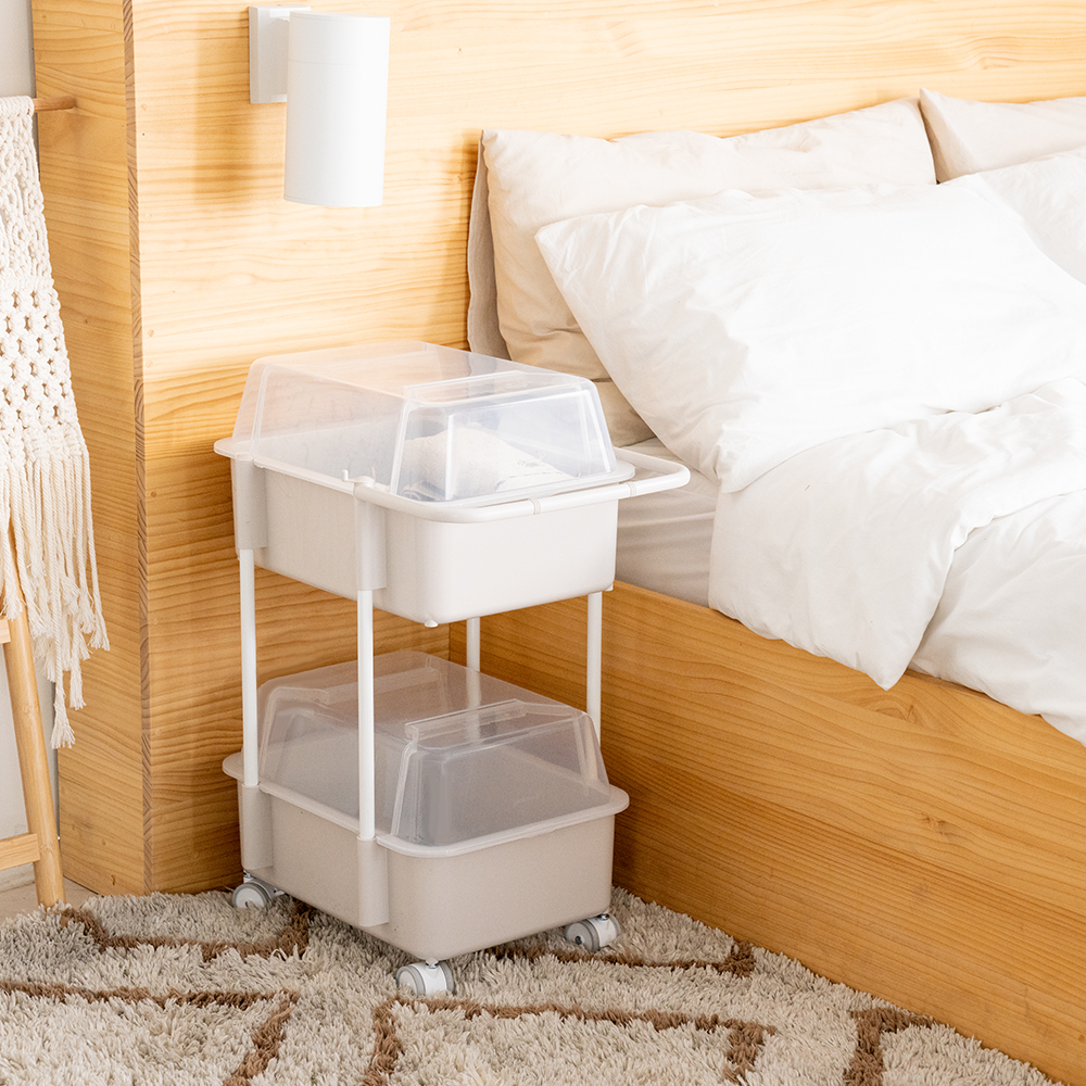 뉴코코맘 2세대 기저귀정리함 3단 캡2 아기트롤리 신생아 보관함