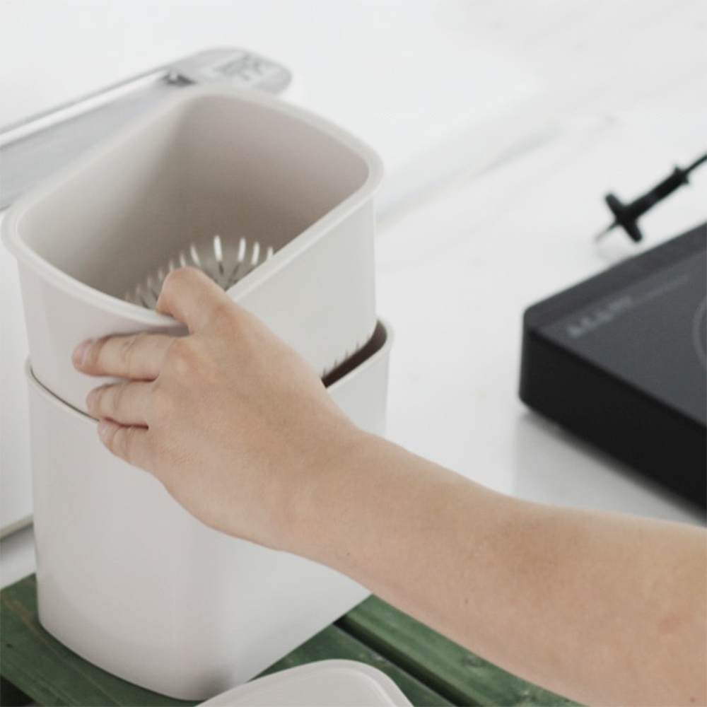 미니 음식물 쓰레기통 2L 주방 원룸 2단 압축처리기