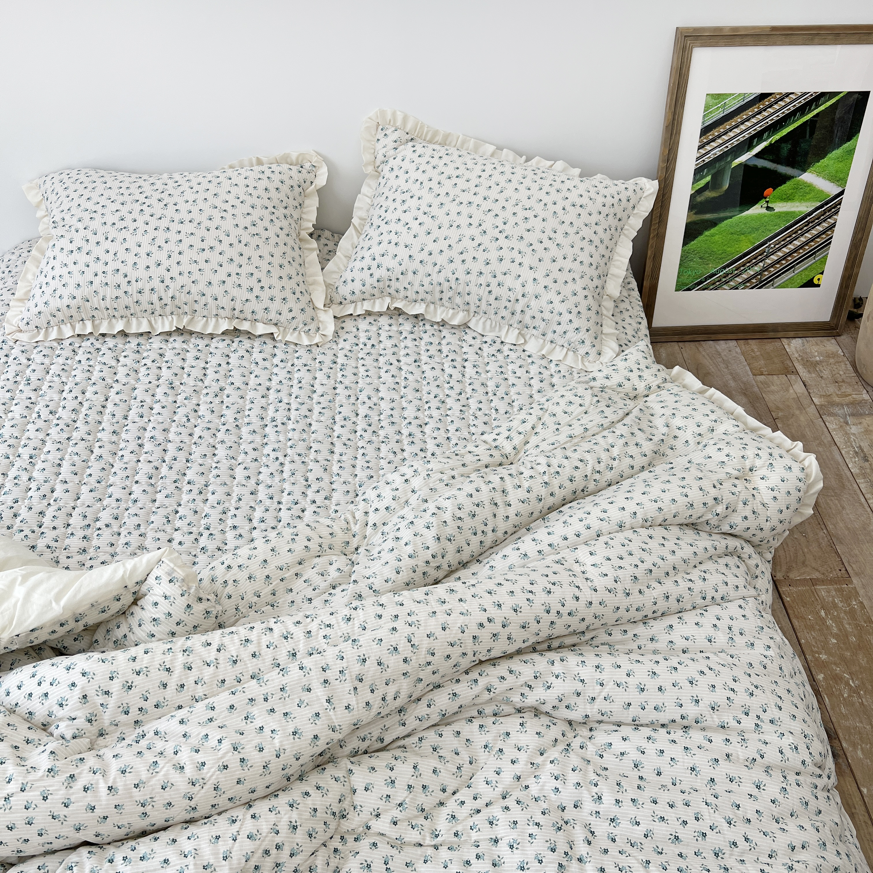 플라워 베일리 워싱 아사 순면 미끄럼방지 사계절 패드 S/SS