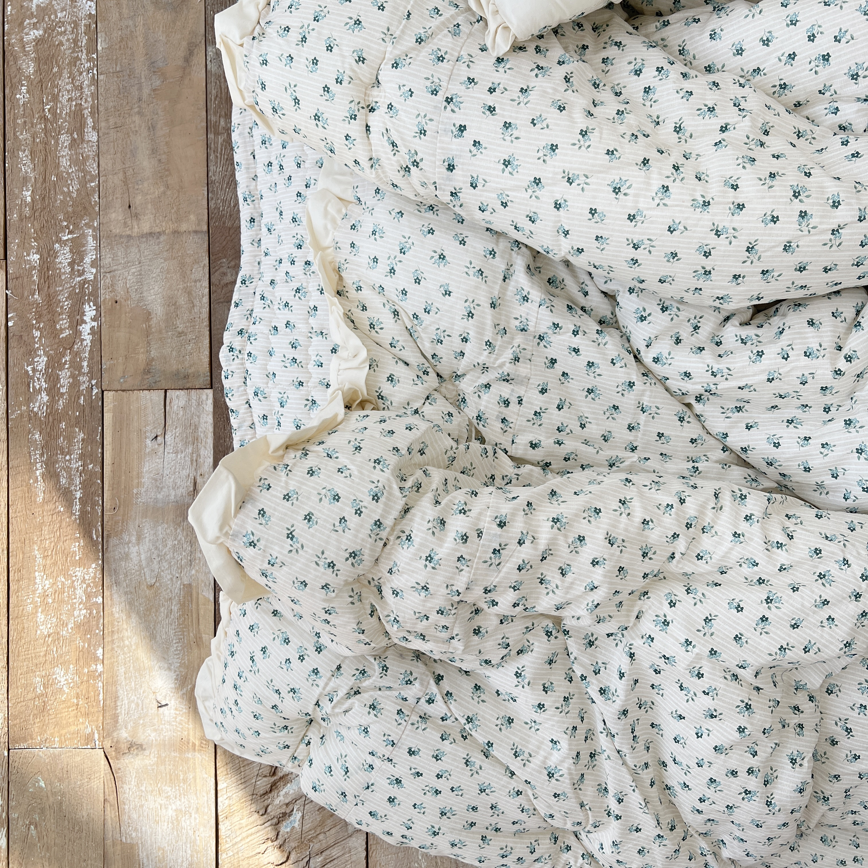 플라워 베일리 워싱 60수 아사 순면 옥수수솜 사계절 프릴 차렵 이불 S/SS