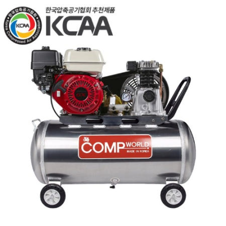 콤프월드 CWFE-102H 휘발유 콤프레샤 수동시동 엔진 혼다 4125W 펌프 1500W 탱크용량 80L 알루미늄탱크