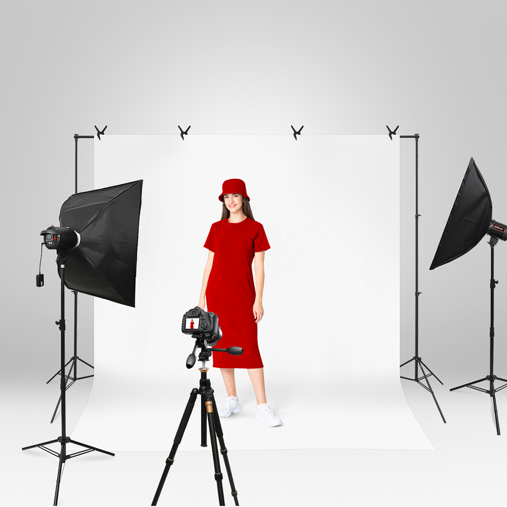 배경지 거치대 촬영 스탠드 배경천 셀프 사진 뒷배경 화이트 2.8x2m