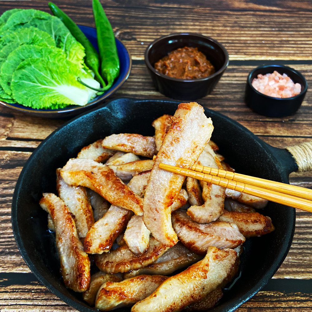 항정살 보리먹인 돼지 통항정살 수육 김치찜 천겹살 구이 덮밥 캠핑 음식 요리 고기 특수부위 이미지 8
