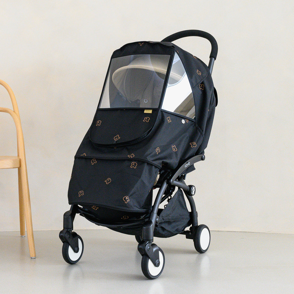 오맘 유모차방풍커버 디럭스 휴대용 오곰자수 플뢰르 트라이크 바람막이 방수덮개