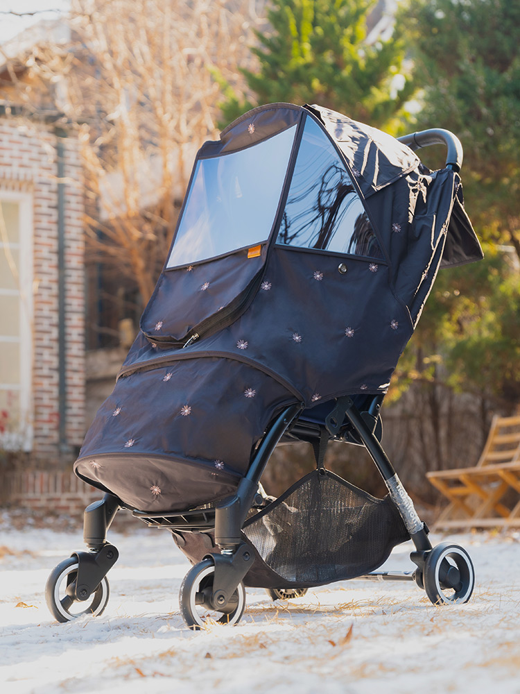 오맘 유모차방풍커버 디럭스 휴대용 오곰자수 플뢰르 트라이크 바람막이 방수덮개