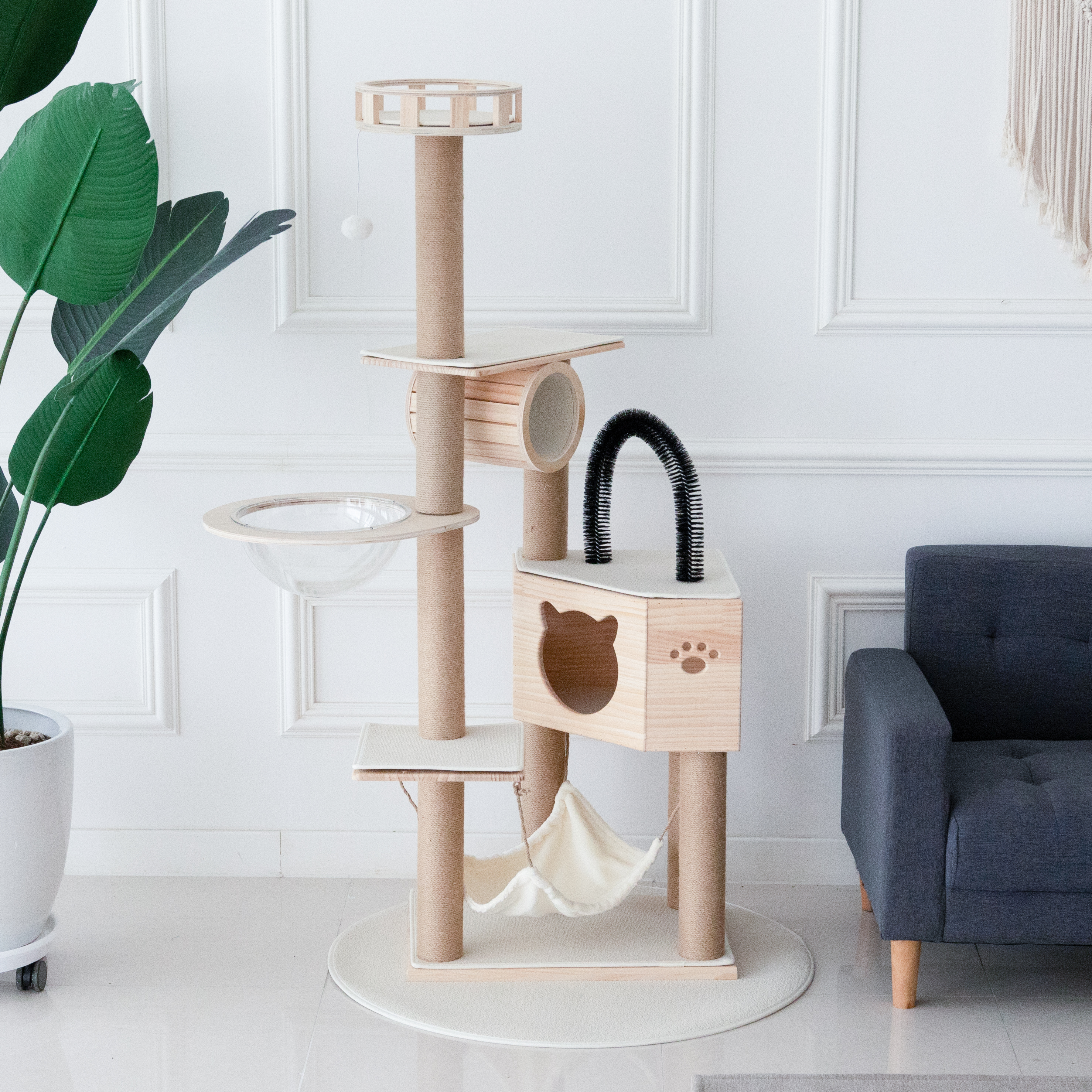 가르르 캣타워 고양이 원목 우주선 160cm