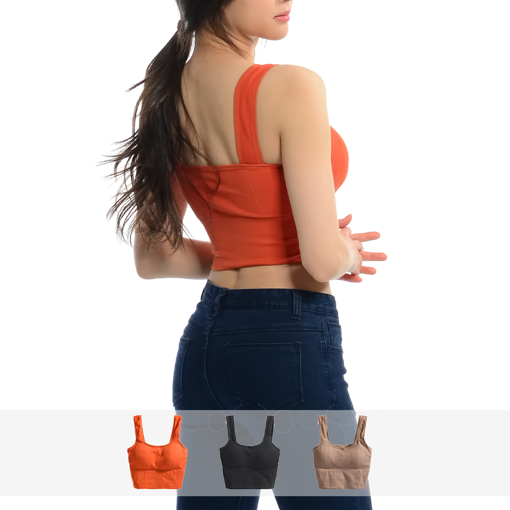 그리니치 넓은끈 탄탄 크롭브라탑 스포츠캡나시 요가복 hd5345 - 상세 이미지 5