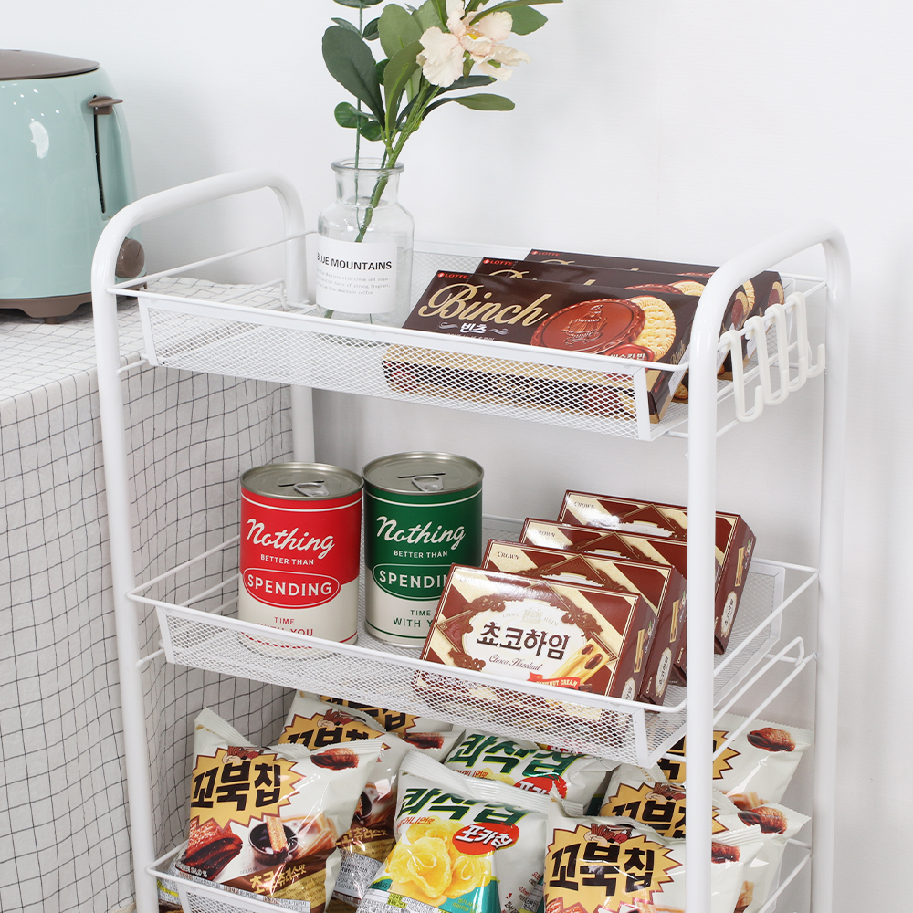 간식진열대 수납장 이동식트레이 바퀴달린선반 이동 미니트롤리3단