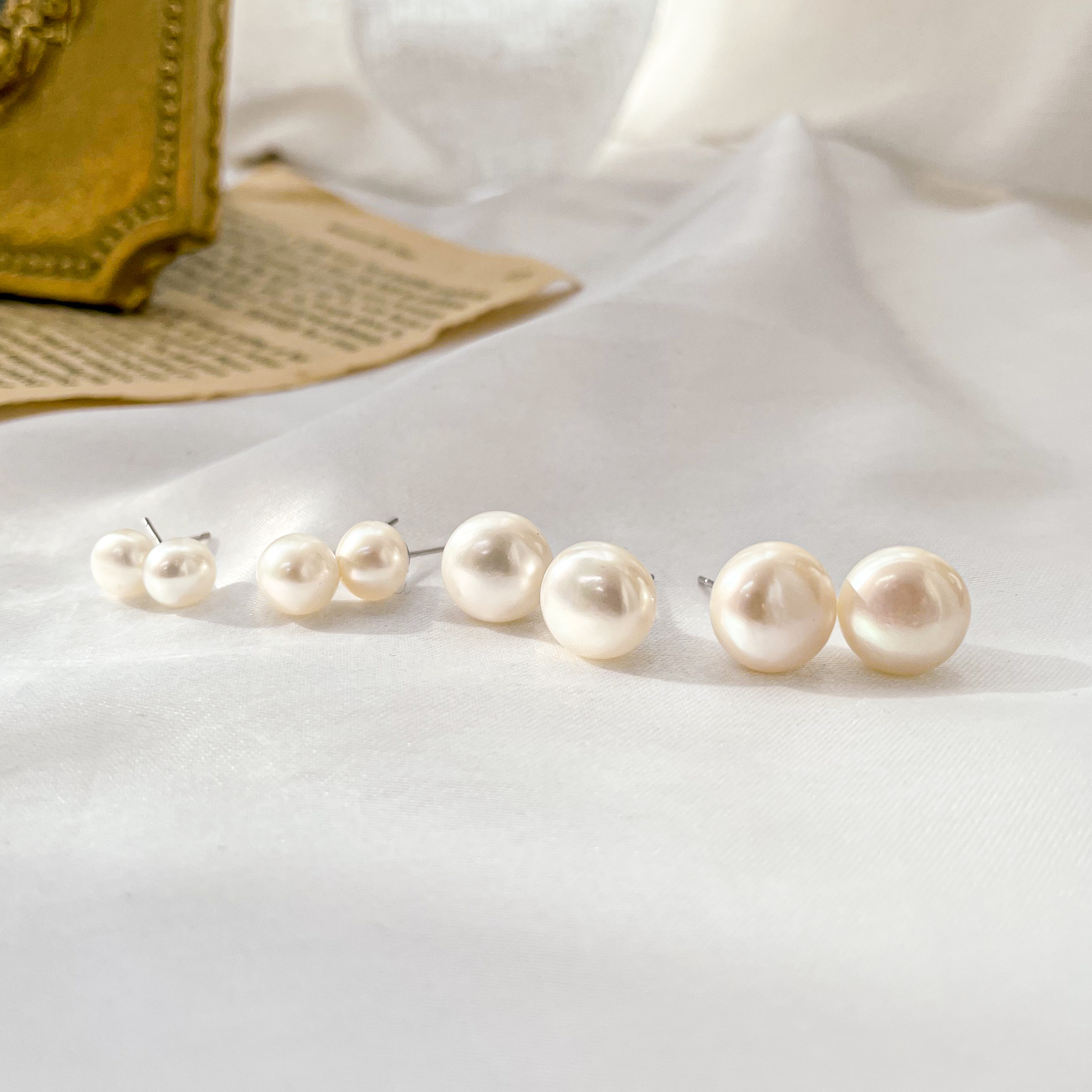 실버 925 심플 클래식 천연 담수 진주 은침 귀찌 귀걸이