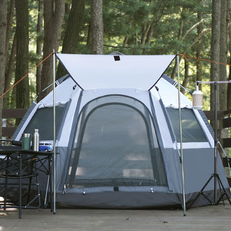 어반캠퍼 헥사곤 원터치 육각텐트 피크닉 쉘터 그늘막 캐노피 캠핑텐트 카키브라운