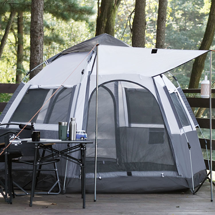 어반캠퍼 헥사곤 원터치 육각텐트 피크닉 쉘터 그늘막 캐노피 캠핑텐트 카키브라운