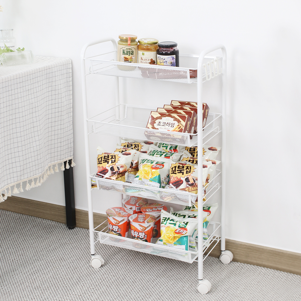 간식진열대 수납장 이동식트레이 바퀴달린선반 이동 미니트롤리3단