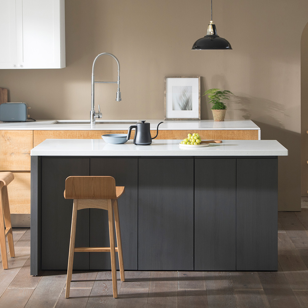 장인가구 리들리 에스 대리석 조리대 아일랜드 식탁 1800 수납형