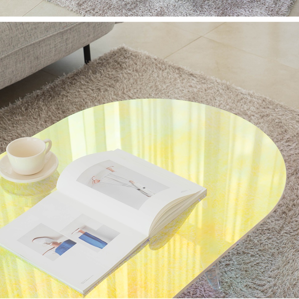 홀로그램 테이블 레인보우 테이블 높은 거실 소파 투명 아크릴 테이블