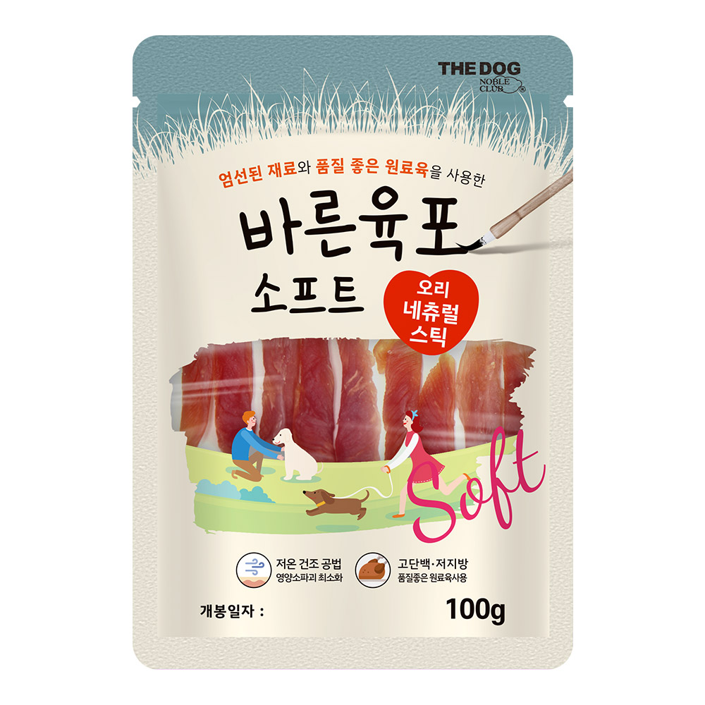 더독 바른육포 소프트 오리 네츄럴 스틱, 100g, 1개 - 메인 이미지