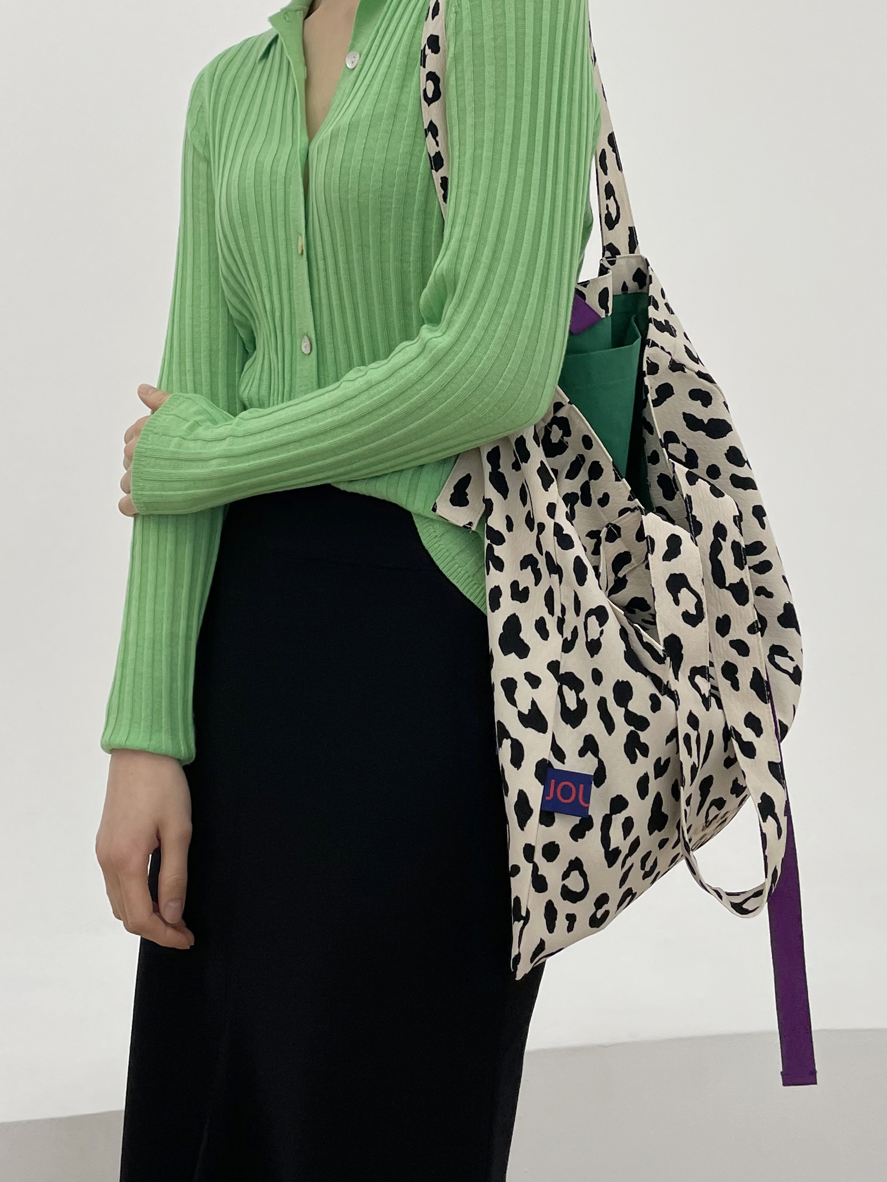 JOUER. 쥬에  레오파드 에코백 /크림 NEW