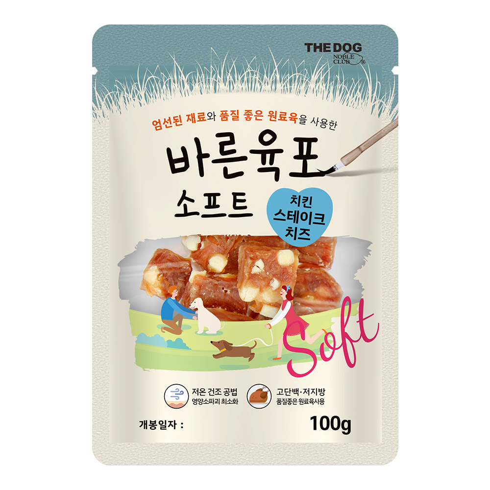 더독 바른육포 소프트 치킨 스테이크, 100g, 1개 - 메인 이미지
