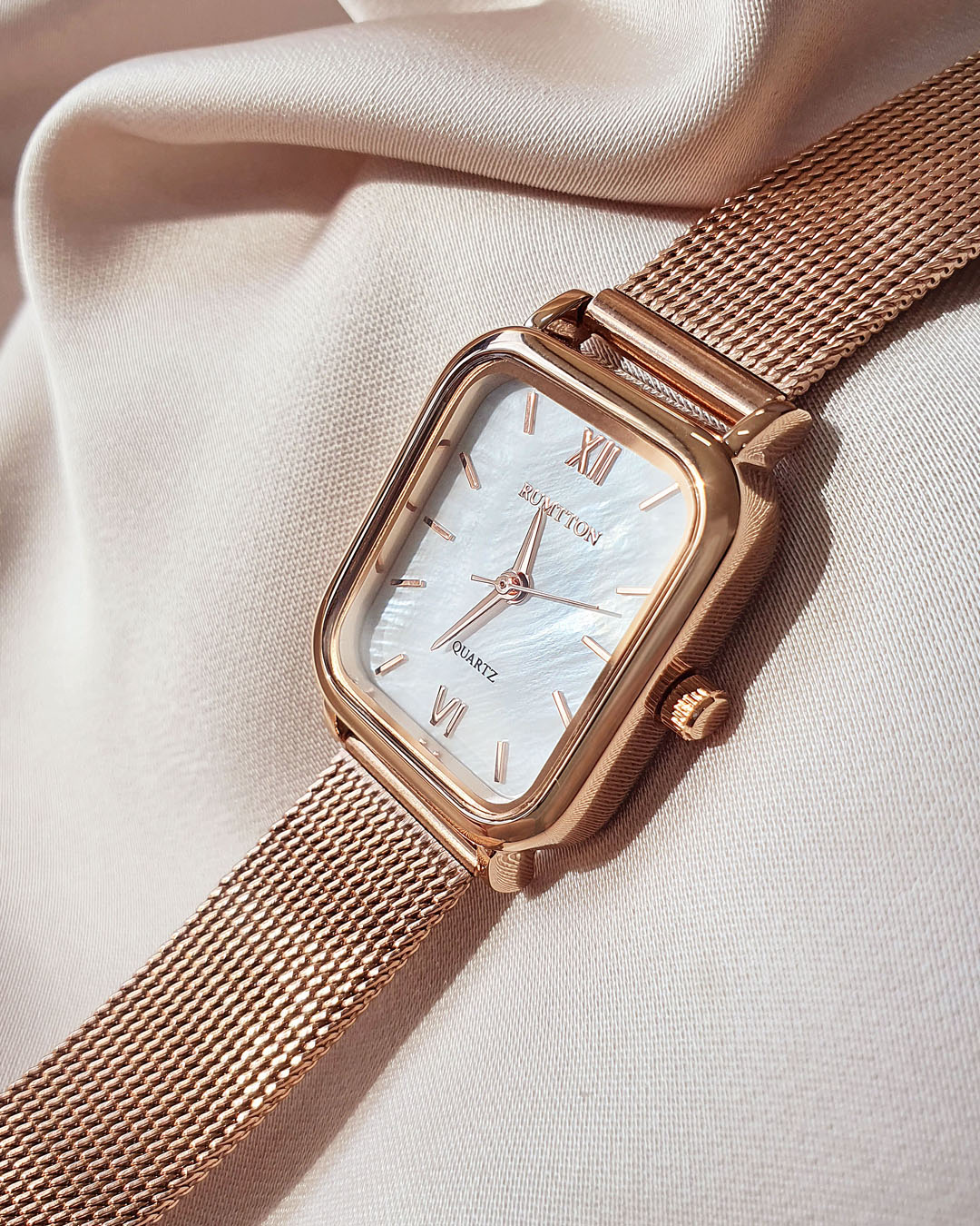여자시계 메쉬워치 럼튼 하버 화이트 로즈골드