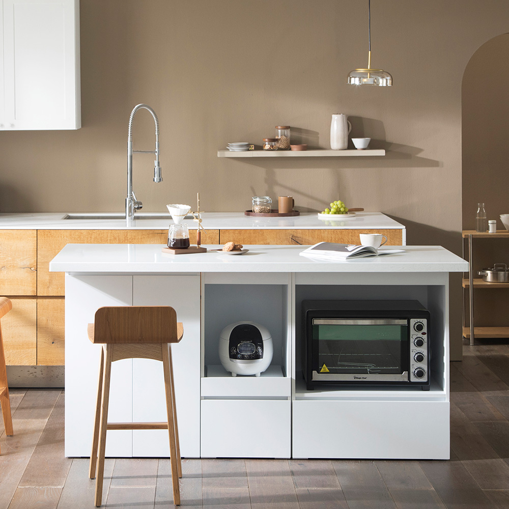 장인가구 리들리 케이 대리석 조리대 아일랜드 식탁  1800 수납오픈형