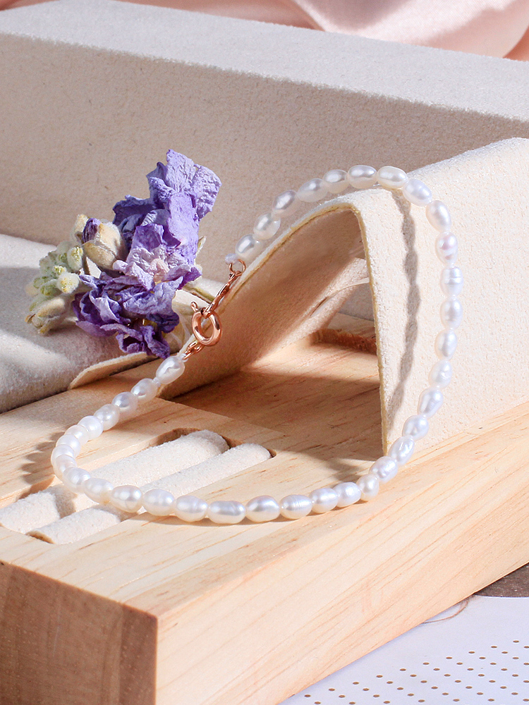 샤밍 14K 담수 밥풀 진주 팔찌 레이어드 데일리 탄생석 생일 선물