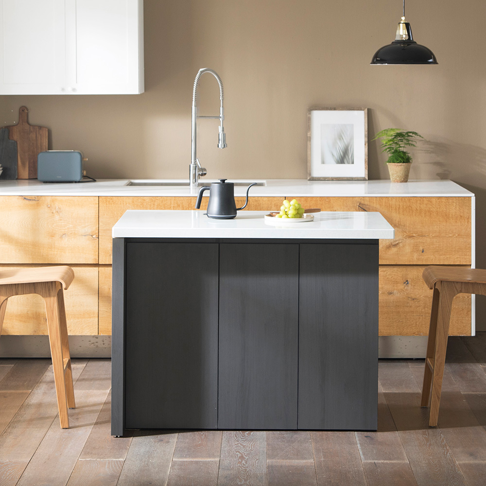 장인가구 리들리 에스 인조 대리석 조리대 아일랜드 식탁  1200 수납형