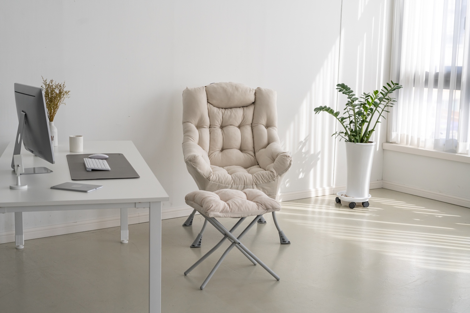 캠프밸리 릴렉스 밀란소파플러스(스툴포함) 1인용소파 수유의자 편안한 푹신한 안락의자