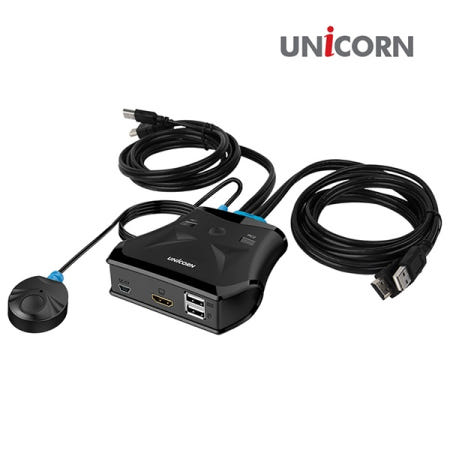 유니콘 KVM-200HDMI KVM스위치/2:1/HDMI/케이블 일체형
