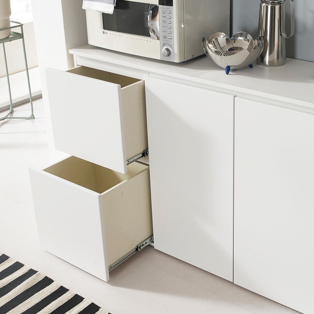 오르세 주방서랍장 1200 (화이트) 홈카페 맘마존 틈새 보조 수납장 커피머신 분유 선반