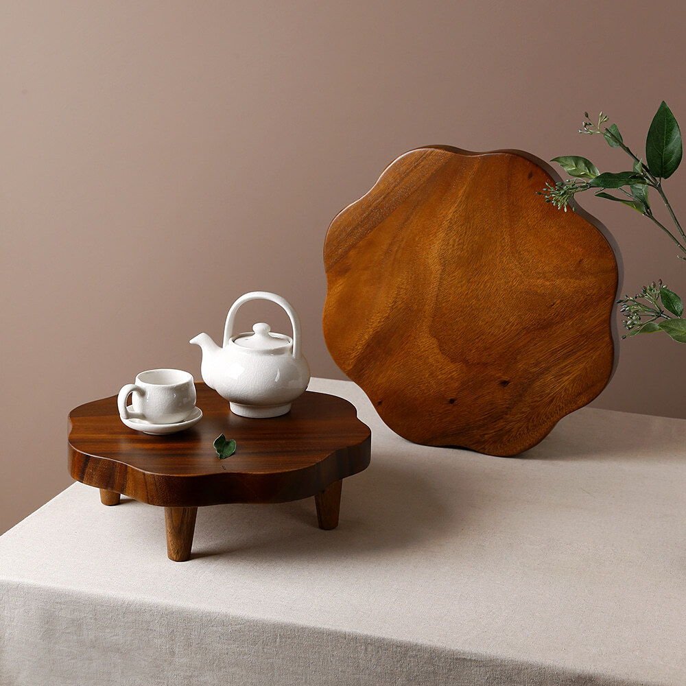 원목 연화반 전통찻상 엔틱 미니 다도상 다과상 소반
