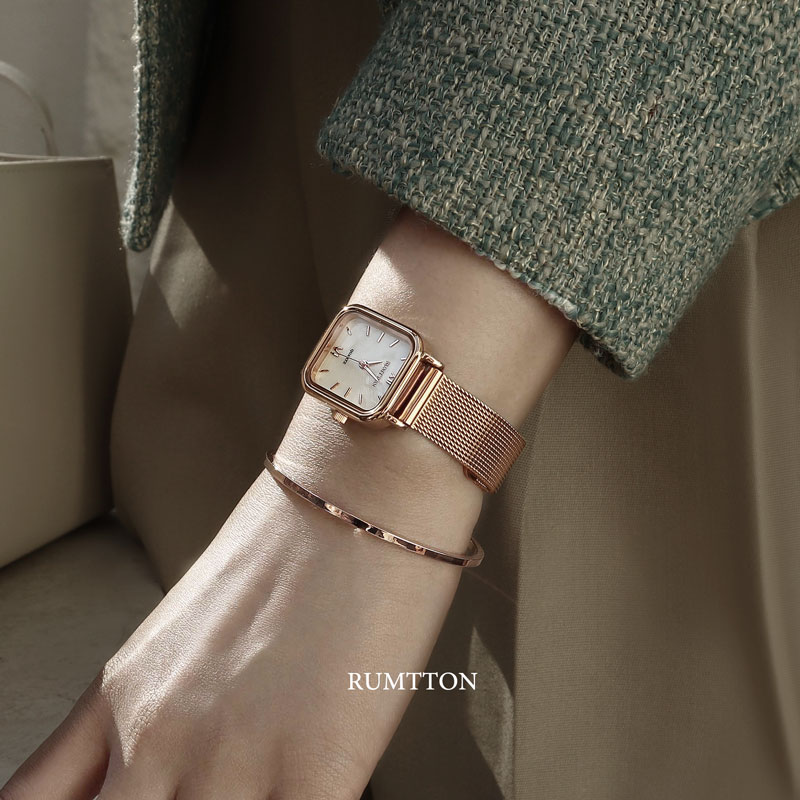 여자시계 메쉬워치 럼튼 하버 화이트 로즈골드