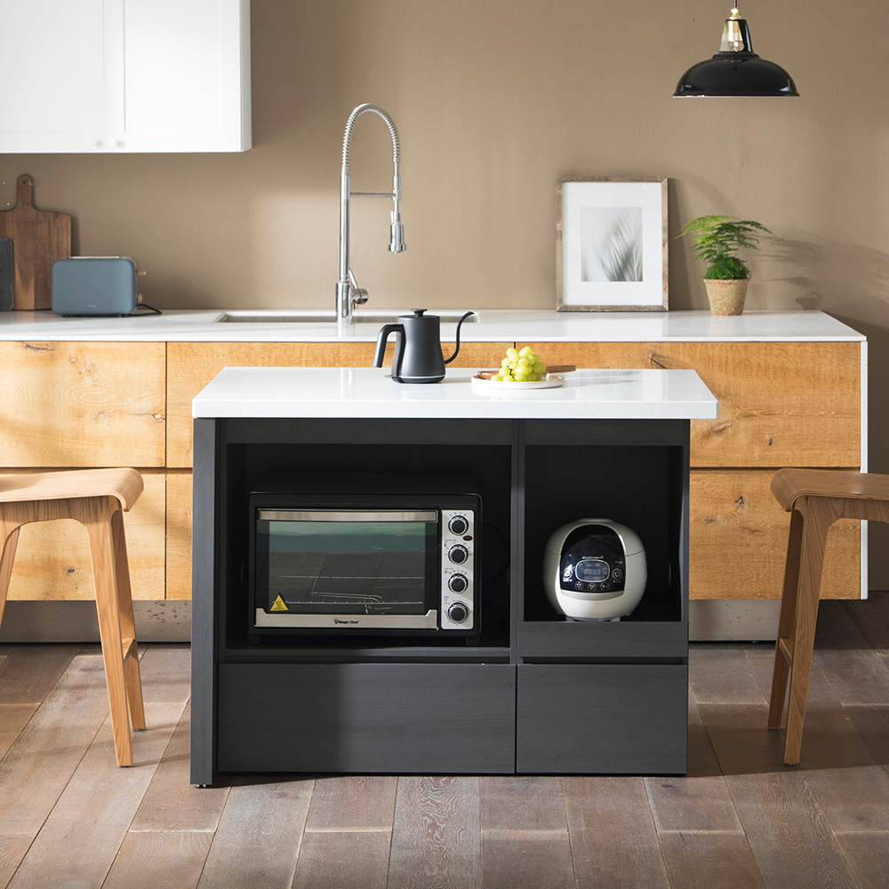 장인가구 리들리 에스 인조 대리석 조리대 아일랜드 식탁 1200 오픈형