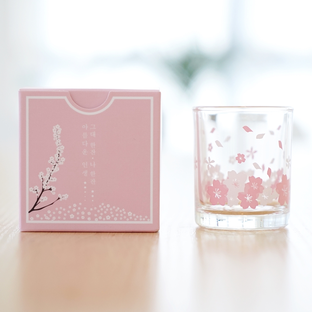 벚꽃 소주잔 변색 술잔 집들이선물 색이변하는 주문 제작 변온 시온 인생술잔