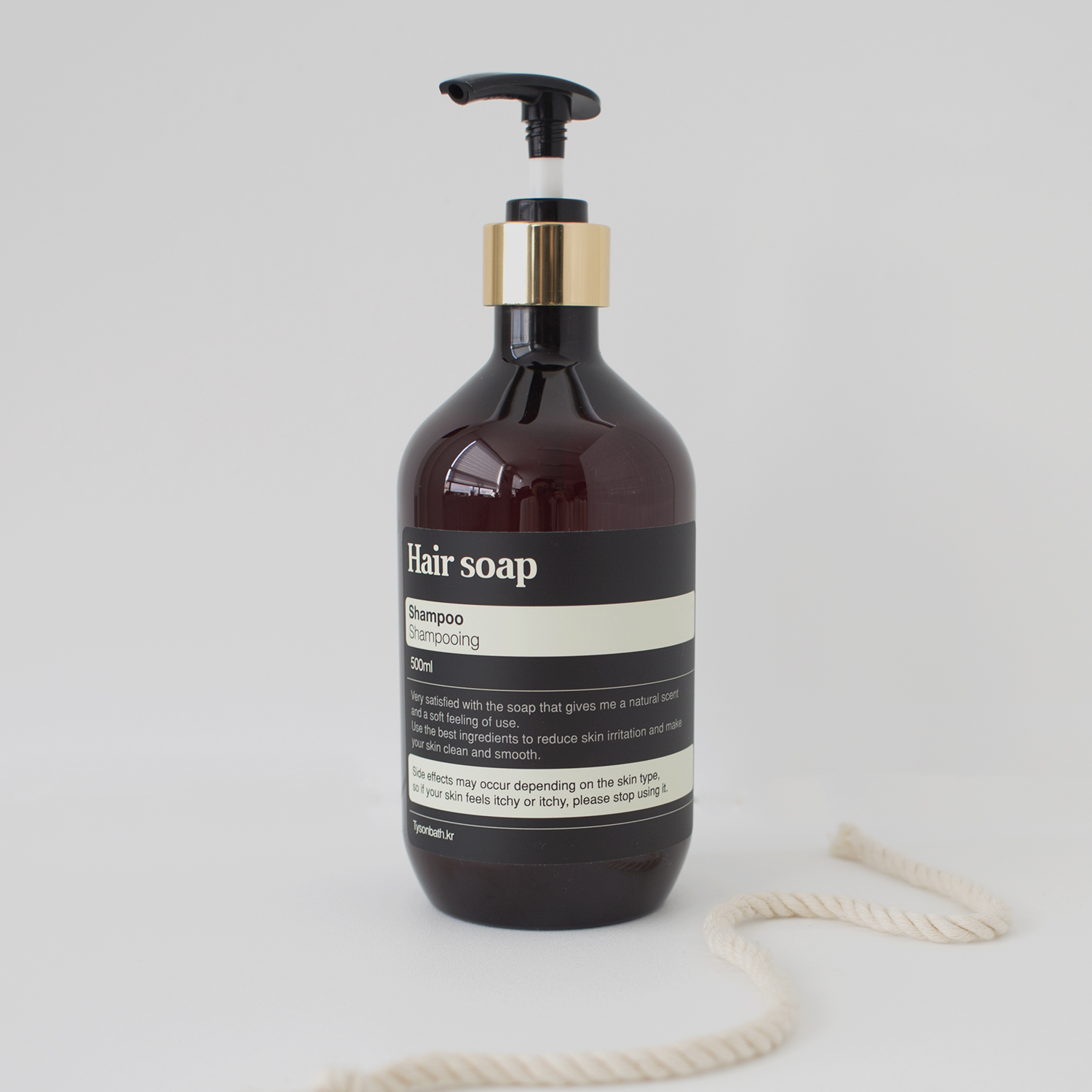 홈스토킹 욕실 라벨 디스펜서 화이트 골드 500ml 고비 샴푸통 물비누용기 - 상세 이미지 4