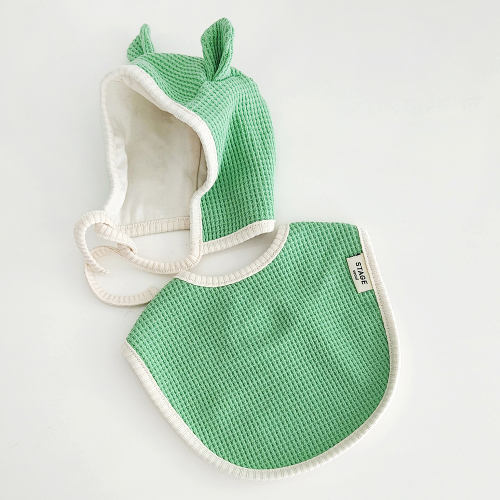 아기 침받이 턱받이 오가닉 [와플 빕]