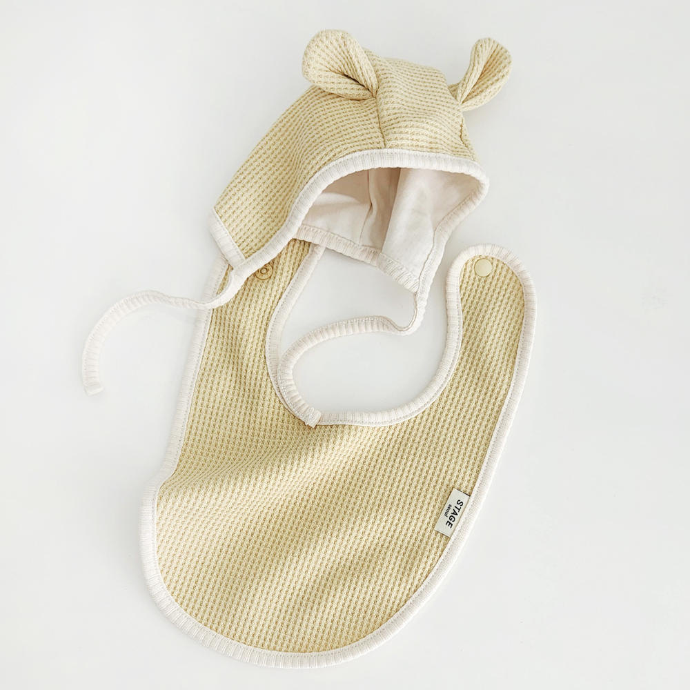 아기 침받이 턱받이 오가닉 [와플 빕]