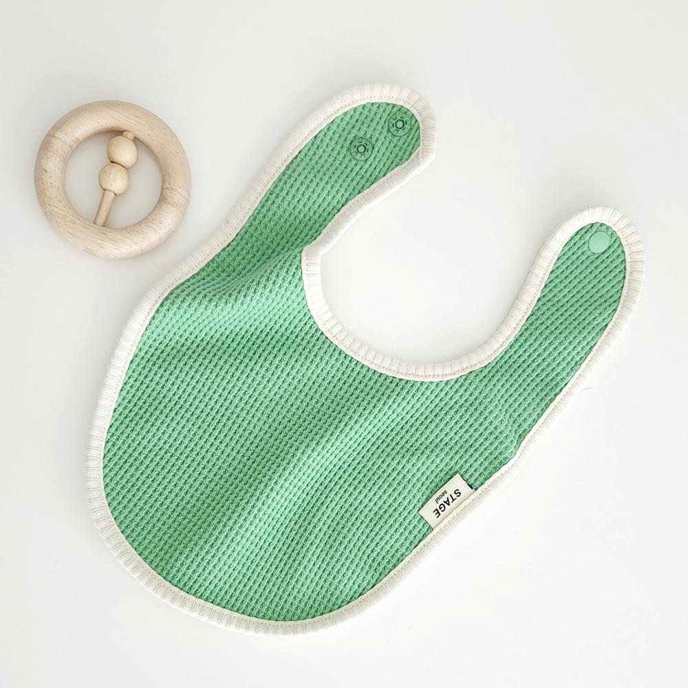 아기 침받이 턱받이 오가닉 [와플 빕]